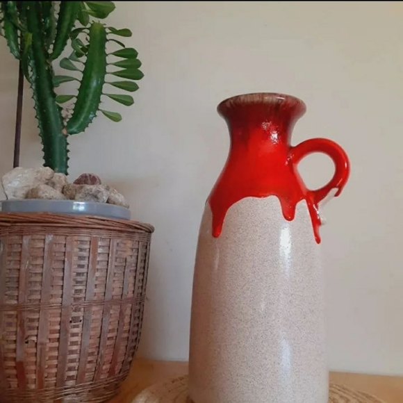 Vintage Fat Lava Drip Glaze Pottery Jug - Picture 7 of 7